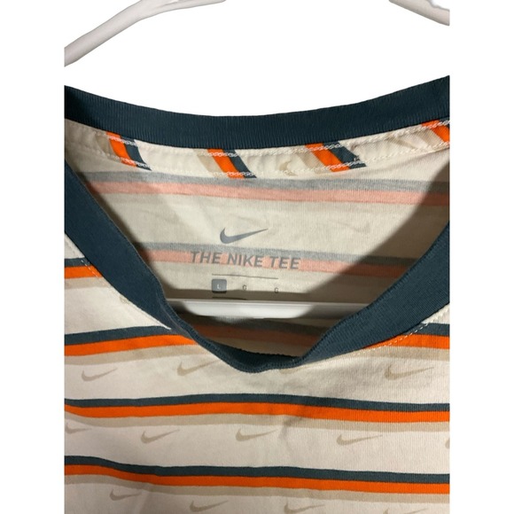 Nike The Nike Tee Striped Swoosh Logo T-Shirt Everyday Wear Mens L - Picture 3 of 4